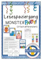 Vorschau - Stationenlernen - Lesespaziergang MONSTERPARTY - Deckblatt
