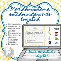 Vista previa - Interactivos - Medidas sistema estadounidense de longitud guía de estudio digital - Portada