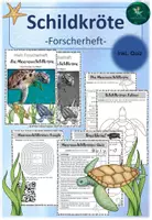 Vorschau - Arbeitsblätter - Forscherheft Schildkröte I Ozeane I Meere - Deckblatt