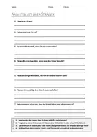 Vorschau - Arbeitsblätter - AB mit Fragen zum Thema "Strand" + Lösungsblatt - Deckblatt