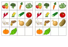Vorschau - Spiele - Bingo Vorlage mit Bildkarten Thema Gemüse/Vegetables - Seite 2