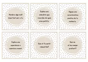 Vista previa - Tarjetas / Manipulativos - Coneixem-nos una mica més! (Joc inici curs) - página 1