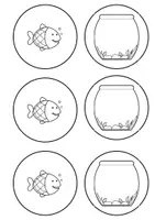 Vorschau - Mal- und Bastelvorlagen - Optische Täuschung - Fische im Aquarium - Seite 2