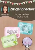 Vorschau - Stationenlernen - 72 Zungenbrecher in verbundener Grundschrift - Deckblatt