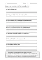 Vorschau - Arbeitsblätter - AB mit Fragen zum Thema "Wladimir Putin" + Lösungsblatt + Infografik - Deckblatt