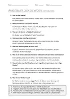 Vorschau - Arbeitsblätter - AB mit Fragen zum Thema "Woche" + Lösungsblatt - Seite 1
