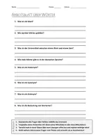Vorschau - Arbeitsblätter - AB mit Fragen zum Thema "Wörter" + Lösungsblatt - Deckblatt