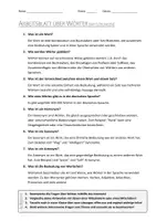 Vorschau - Arbeitsblätter - AB mit Fragen zum Thema "Wörter" + Lösungsblatt - Seite 1