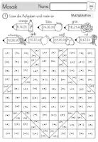 Vorschau - Arbeitsblätter - Frühling - Rechen - Mosaik - Multiplikation und Division- Rechnen und Malen im ZR 100 - Seite 2