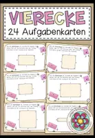 Vorschau - Aufgabenkarten - VIERECKE (für die Grundschule) - 24 Aufgabenkärtchen (Umfang) - Deckblatt