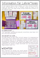 Vorschau - Stationenlernen - RECHENMAPPEN (für die Grundschule) - Umfang und Fläche von Vierecken - Seite 1