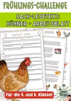 Vorschau - Arbeitsblätter - SACHTEXT: Hühnerhaltung mit Arbeitsblatt - Deckblatt