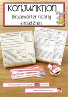 Vorschau - Anderer Materialtyp - Konjunktion – Bindewörter richtig einsetzen - Deckblatt
