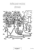 Vorschau - Mal- und Bastelvorlagen - Frühling Puzzle-Ausmalbild - Seite 2