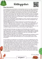 Vorschau - Stationenlernen - Frühlingshaftes Märchen: ROTKÄPPCHEN Hörtext + Arbeitsblätter - Seite 1