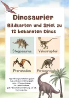 Vorschau - Spiele - Dinosaurier Bildkarten und Merk es dir - Deckblatt