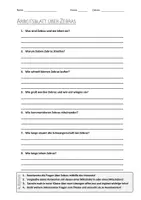 Vorschau - Arbeitsblätter - AB mit Fragen zum Thema "Zebras" + Lösungsblatt - Deckblatt