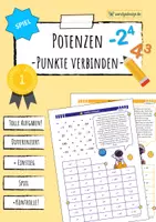 Vorschau - Arbeitsblätter - Potenzen / Potenzrechnung - Spiel (Punkte verbinden) - Deckblatt