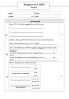 Vorschau - Klassenarbeiten - Materialpaket WBS: 2 Klassenarbeiten, Quiz, Karteikarten - Deckblatt