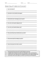 Vorschau - Arbeitsblätter - AB mit Fragen zum Thema "Zukunft" + Lösungsblatt + Infografik - Deckblatt