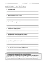 Vorschau - Arbeitsblätter - AB mit Fragen zum Thema "Zunge" + Lösungsblatt + Infografik - Deckblatt