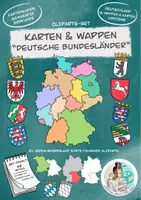 Vorschau - Unterrichtsreihen - Cliparts-Set Karten & Wappen " Bundesländer Deutschlands" - Deckblatt
