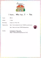 Vorschau - Spiele - I have... Who has..? - Lesespiel - Pets - Seite 1