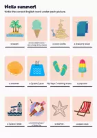 Vorschau - Arbeitsblätter - Basic words - Hello summer! // Englisch-Wortschatz Sommer - Seite 3