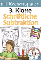 Vorschau - Unterrichtsreihen - Schriftliche Subtraktion ohne Übertrag - Einführung mit Tafelmaterial und Rechenspuren - Deckblatt