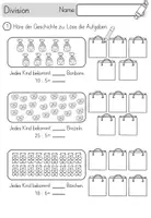 Vorschau - Unterrichtsreihen - Einführung Division - mit Bastelvorlagen, Lauschgeschichte und Tafelmaterial - Seite 3