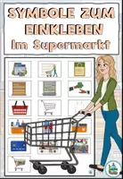 Vorschau - Arbeitsblätter - Symbole zum Einkleben ins Vokabelheft "Im Supermarkt" DaZ / DaF / Deutsch - Deckblatt