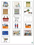 Vorschau - Arbeitsblätter - Symbole zum Einkleben ins Vokabelheft "Im Supermarkt" DaZ / DaF / Deutsch - Seite 1