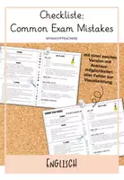 Vorschau - Merkblätter - Checkliste: common exam mistakes (Englischklausur Oberstufe) - Deckblatt