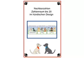 Vorschau - Stationenlernen - Nachbarzahlen im hündischen Design - Seite 1