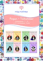 Vorschau - Stationenlernen - Materialpaket Pinguinklasse Pinguin Schilder Tischgruppen - Deckblatt