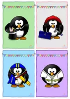 Vorschau - Stationenlernen - Pinguinklasse Tischschilder Gruppentische bunt Pinguin - Seite 2