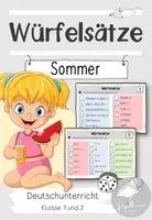 Vorschau - Arbeitsblätter - Würfelsätze - Abschreibkartei: Sommer und Frühling (Klasse 1/2) - Deckblatt