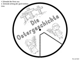 Vorschau - Mal- und Bastelvorlagen - Die Ostergeschichte - Drehscheibe + ABs | Auferstehung | Ostern - Seite 1