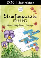 Vorschau - Spiele - Rechenpuzzle Streifen | Frühling | ZR 10 | Subtraktion - Deckblatt