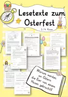Vorschau - Arbeitsblätter - Lesetexte und Aufgaben zum Osterfest Ostern Klasse 3/4 Ethik Leseverständnis Leseverstehen Freiarbeitsmaterial - Deckblatt