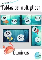 Vista previa - Juegos / Gamificación - Dominos: Tablas de multiplicar (océano) - Portada