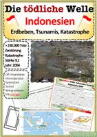 Vorschau - Arbeitsblätter - Erdbeben Tsunami Indonesien Naturkatastrophe diff. Arbeitsblätter - Deckblatt