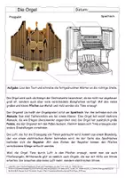 Vorschau - Arbeitsblätter - Die Orgel - Text und Beschriftung (mit Lösung) - Deckblatt
