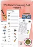 Vorschau - Arbeitsblätter - Wortschatztraining DaZ Freizeit - Deckblatt