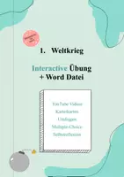 Vorschau - Arbeitsblätter - 1. Weltkrieg Zusammenfassung Arbeitsblätter (Word + Interactive) - Deckblatt