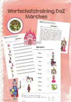Vorschau - Arbeitsblätter - Wortschatztraining DaZ Märchen - Deckblatt