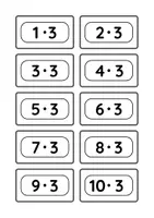 Vorschau - Aufgabenkarten - Kärtchen zum Üben der 3er-Reihe für die 2. und 3. Klasse - Seite 2