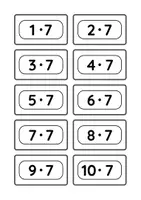 Vorschau - Aufgabenkarten - Kärtchen zum Üben der 7er-Reihe für die 2. und 3. Klasse - Seite 1