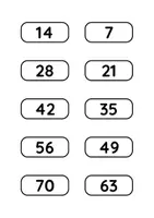 Vorschau - Aufgabenkarten - Kärtchen zum Üben der 7er-Reihe für die 2. und 3. Klasse - Seite 2