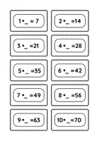 Vorschau - Aufgabenkarten - Kärtchen zum Üben der 7er-Reihe für die 2. und 3. Klasse - Seite 3